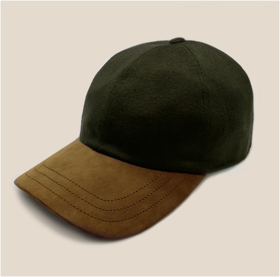 Gorra de cashmere y ante