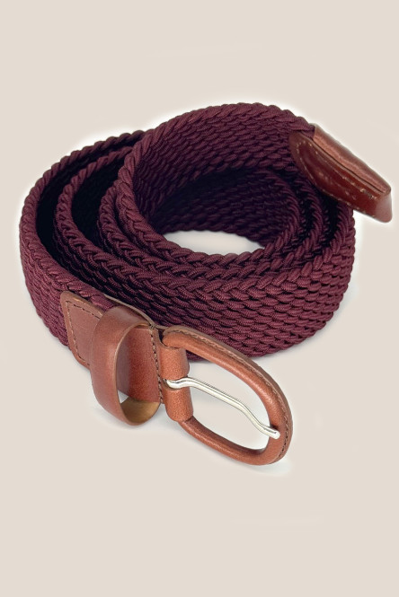 Burgundy pleated belt