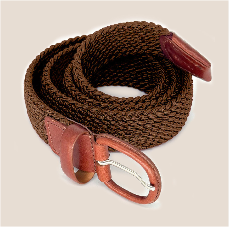 Brown pleated belt