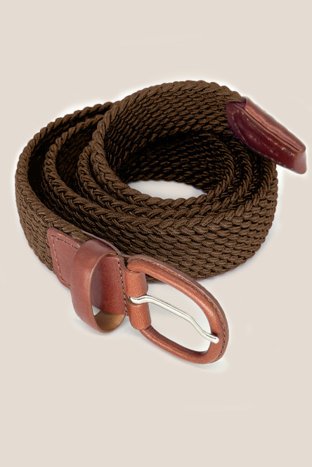 Brown pleated belt