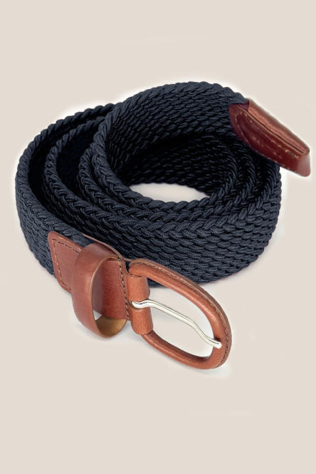 Navy pleated belt