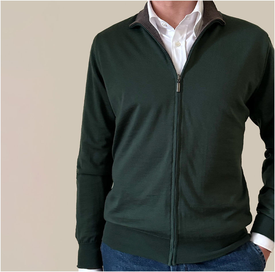 Cardigan reversible de cashmere
