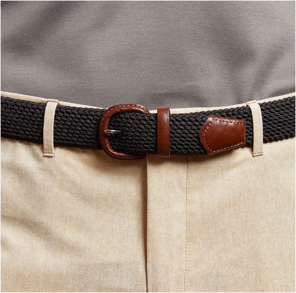 Brown pleated belt